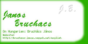 janos bruchacs business card